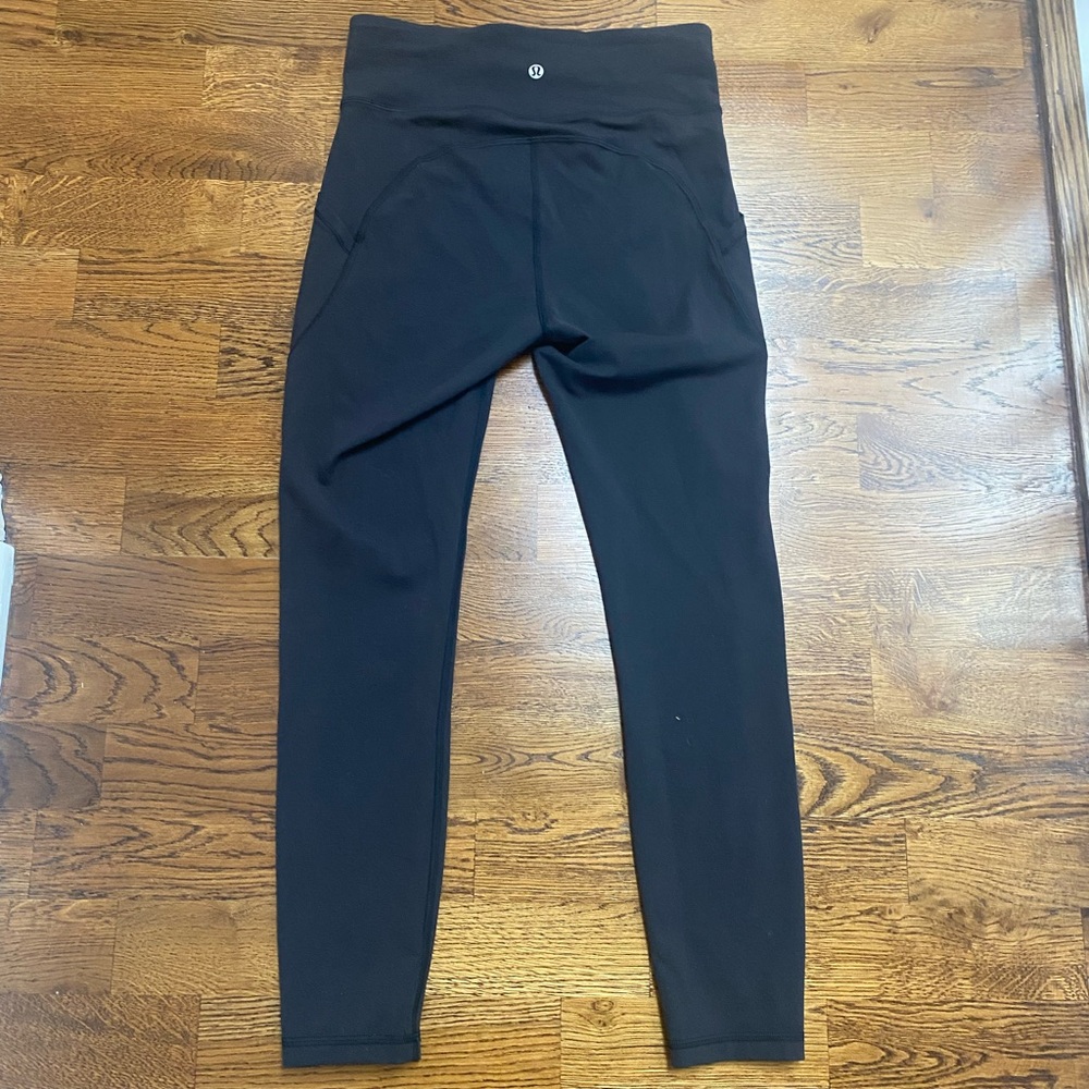 Lululemon black leggings with side pockets, full length